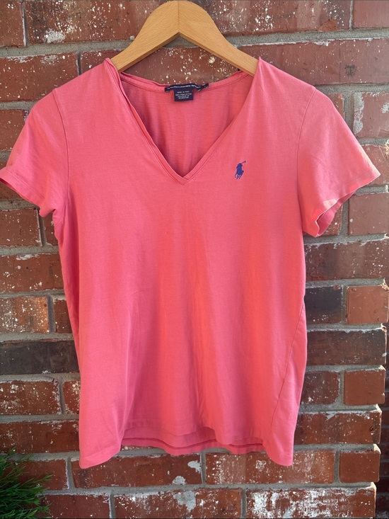 Polo Ralph Lauren Tops - Polo by Ralph Lauren Coral Pink V-Neck Short Sleeve Tee